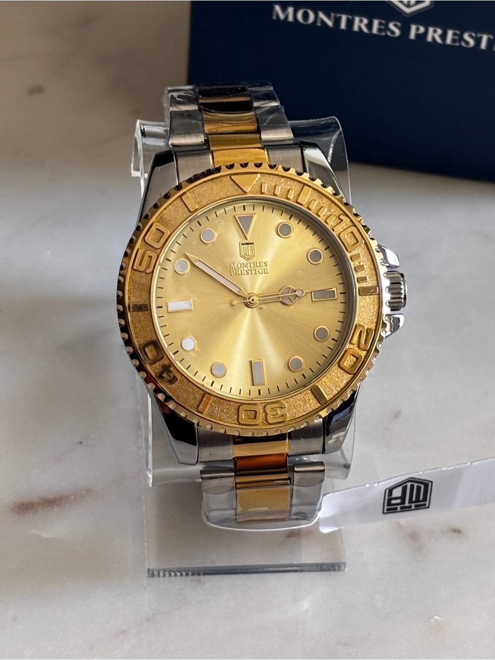 Invicta x Montres Prestige Men’s Two-Tone Gold Dial Stainless Watch